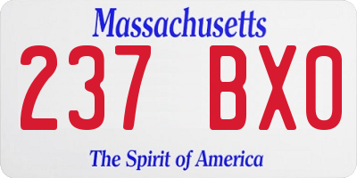 MA license plate 237BX0