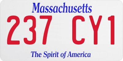 MA license plate 237CY1