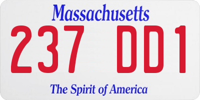 MA license plate 237DD1