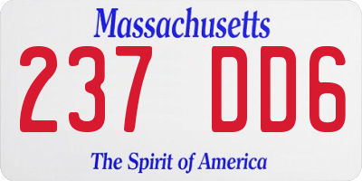 MA license plate 237DD6