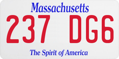 MA license plate 237DG6