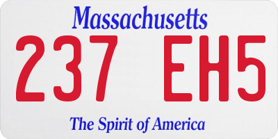MA license plate 237EH5