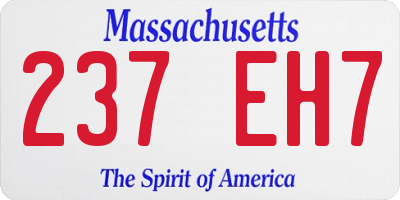 MA license plate 237EH7