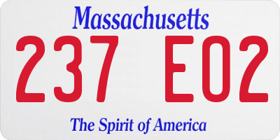 MA license plate 237EO2