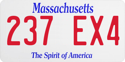 MA license plate 237EX4