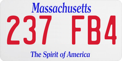 MA license plate 237FB4