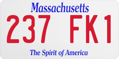 MA license plate 237FK1