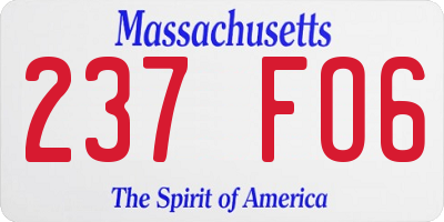 MA license plate 237FO6