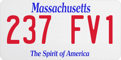 MA license plate 237FV1
