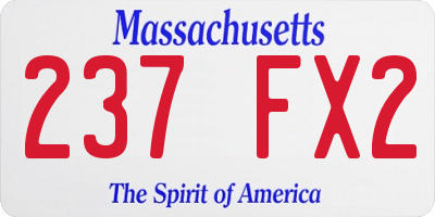 MA license plate 237FX2