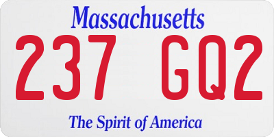 MA license plate 237GQ2