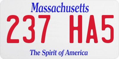 MA license plate 237HA5