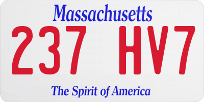 MA license plate 237HV7