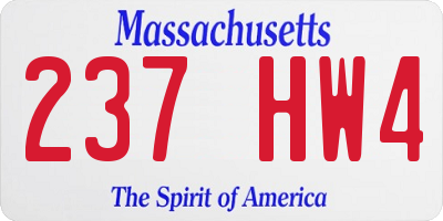 MA license plate 237HW4
