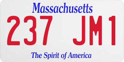 MA license plate 237JM1