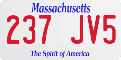 MA license plate 237JV5
