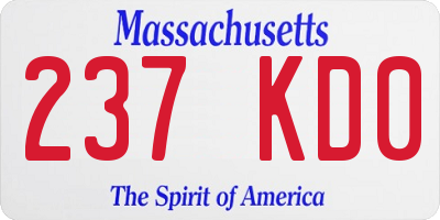 MA license plate 237KD0