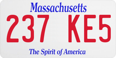 MA license plate 237KE5