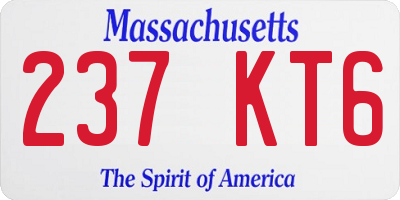 MA license plate 237KT6
