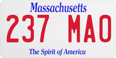 MA license plate 237MA0