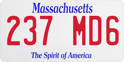 MA license plate 237MD6
