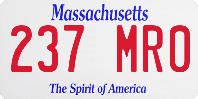 MA license plate 237MR0