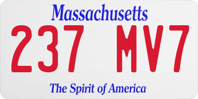 MA license plate 237MV7