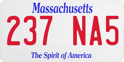 MA license plate 237NA5