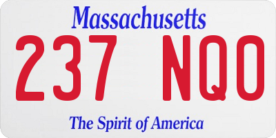 MA license plate 237NQ0