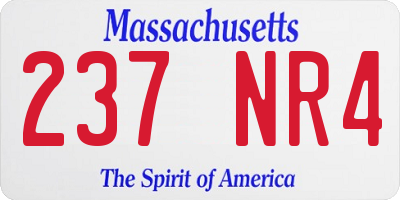 MA license plate 237NR4