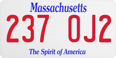 MA license plate 237OJ2