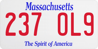 MA license plate 237OL9