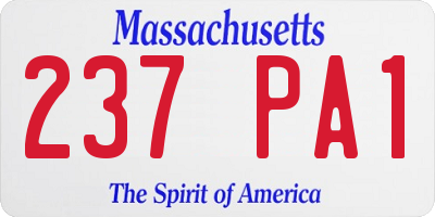 MA license plate 237PA1