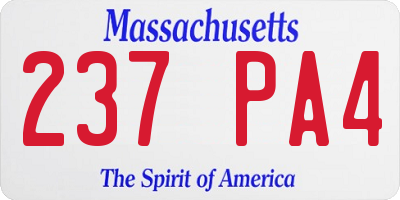MA license plate 237PA4