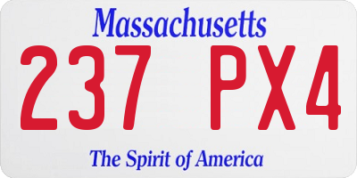 MA license plate 237PX4