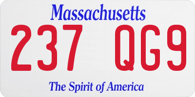 MA license plate 237QG9