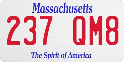 MA license plate 237QM8