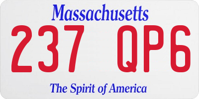 MA license plate 237QP6