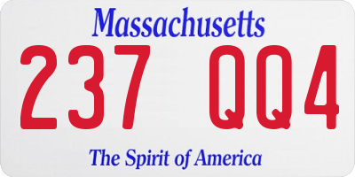 MA license plate 237QQ4