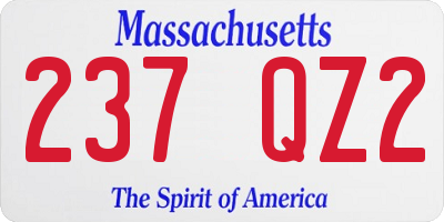 MA license plate 237QZ2