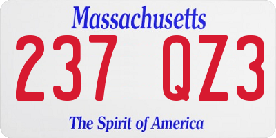 MA license plate 237QZ3
