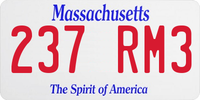 MA license plate 237RM3