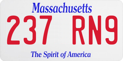 MA license plate 237RN9
