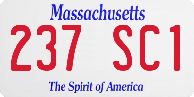 MA license plate 237SC1