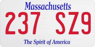 MA license plate 237SZ9