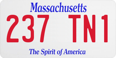 MA license plate 237TN1