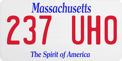 MA license plate 237UH0