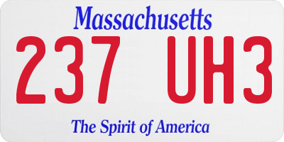 MA license plate 237UH3