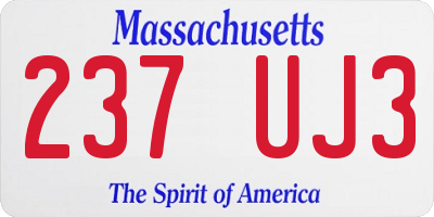 MA license plate 237UJ3