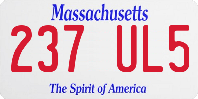 MA license plate 237UL5